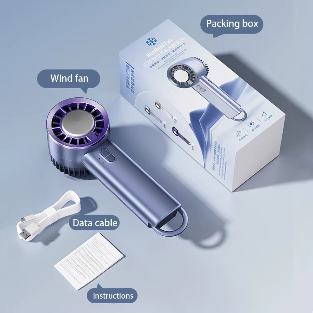 Travel Portable Handheld Turbo Fan Cooling Mini Fan Collapsible Personal Fan USB Battery Operated Semiconductor Cooling Fan