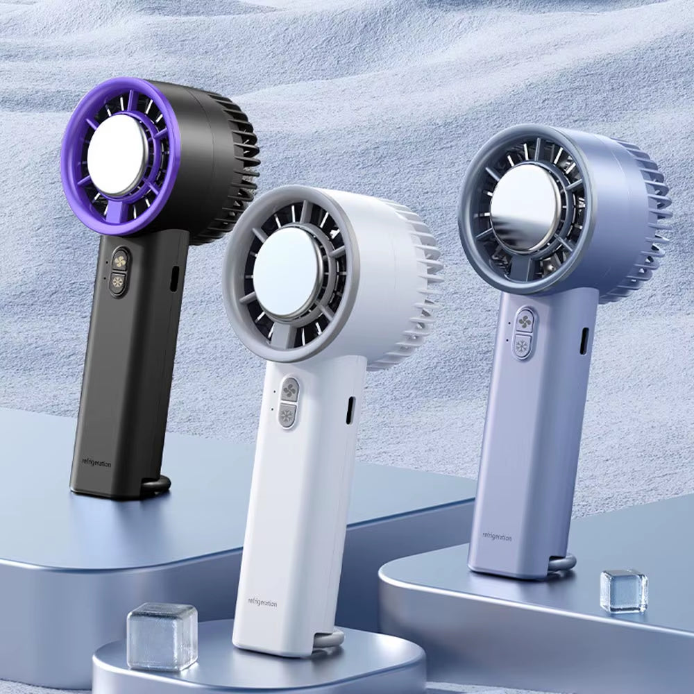 Travel Portable Handheld Turbo Fan Cooling Mini Fan Collapsible Personal Fan USB Battery Operated Semiconductor Cooling Fan
